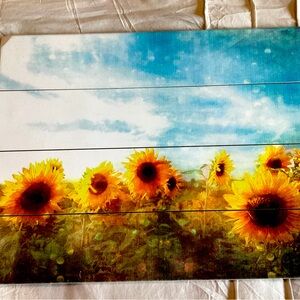 12x16 wooden sunflower wall hanging